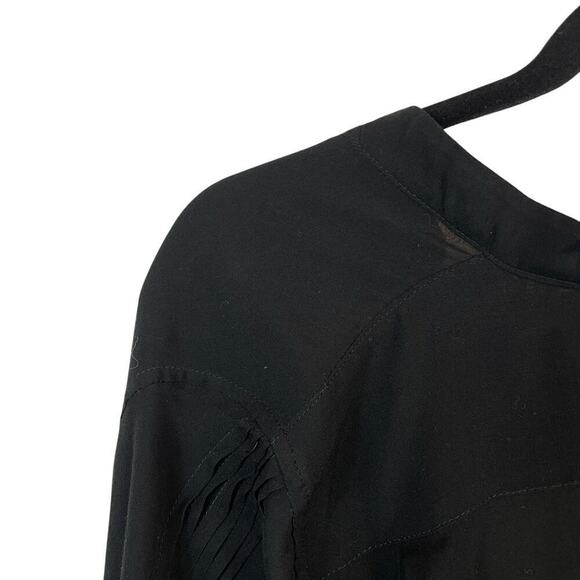 Ann Demeulemeester Pintuck Button Up Long Sleeve Tunic Top Black Size 36/Medium - Picture 8 of 9